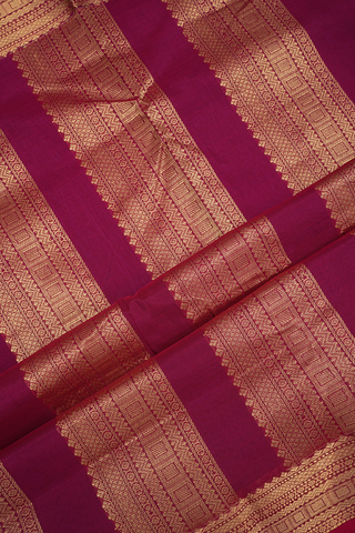 Traditional Border Regal Purple Nine Yards Silk Cotton Saree