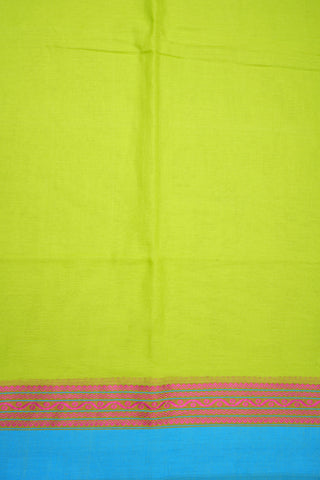 Traditional Threadwork Border Pear Green Bengal Cotton Saree