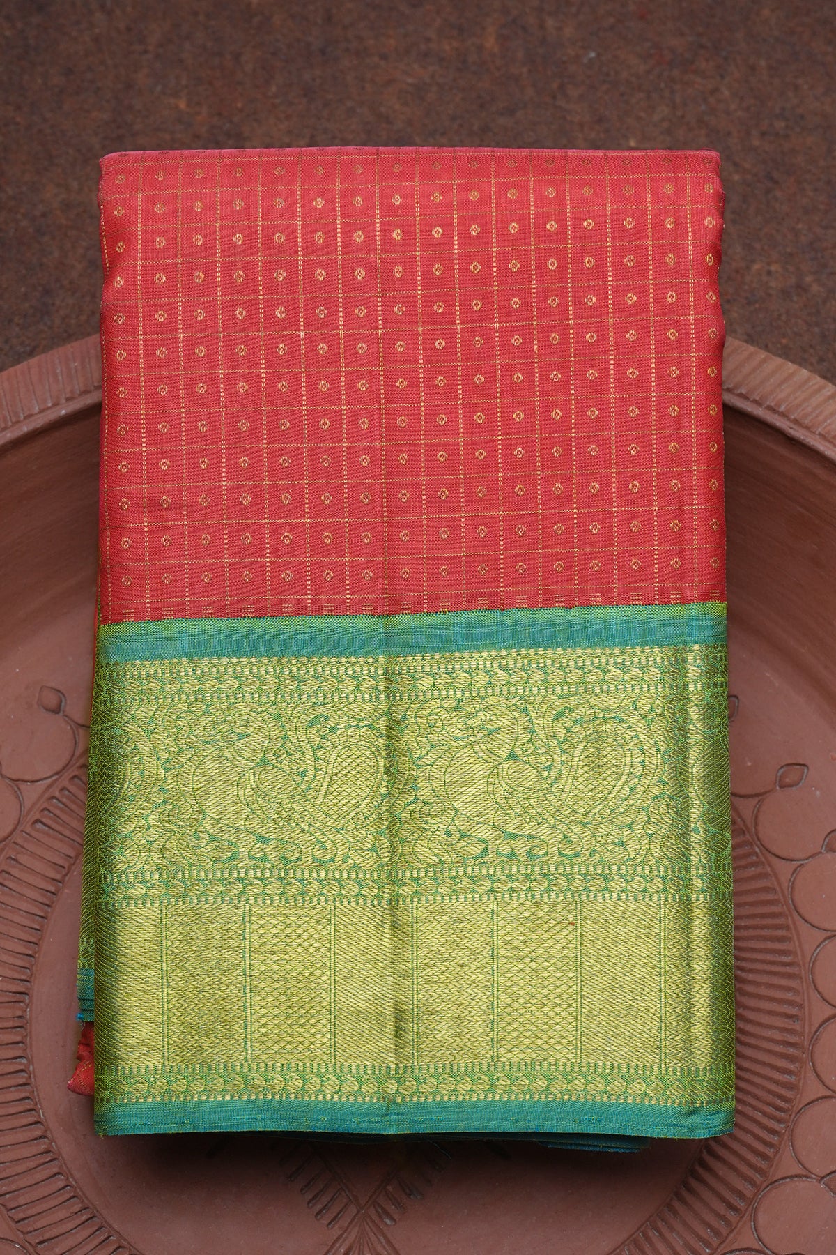 Contrast Korvai Zari Border Hot Pink Kanchipuram Silk Saree