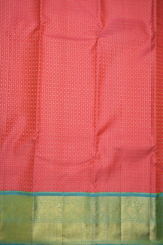 Contrast Korvai Zari Border Hot Pink Kanchipuram Silk Saree