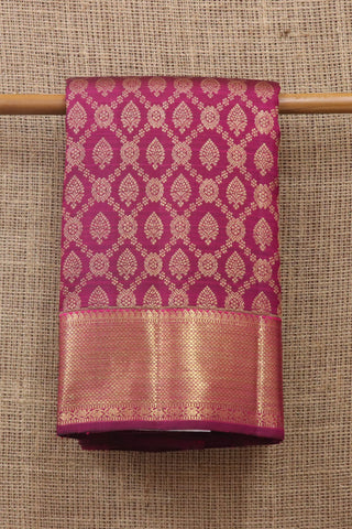 Traditional Zari Border In Brocade Purple Kanchipuram Silk Saree ...