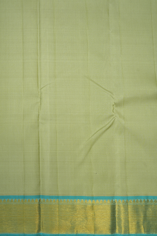 Twill Weave Border Plain Pastel Green Kanchipuram Silk Saree