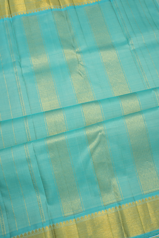 Twill Weave Border Plain Pastel Green Kanchipuram Silk Saree