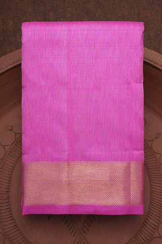 Twill Weave Zari Border Rose Pink Kanchipuram Silk Saree