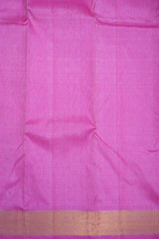 Twill Weave Zari Border Rose Pink Kanchipuram Silk Saree