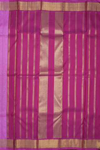 Twill Weave Zari Border Rose Pink Kanchipuram Silk Saree