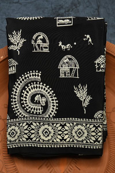 Soft Handloom Semi-Silk beautiful Warli Print Designer Saree 21092N –  Griiham