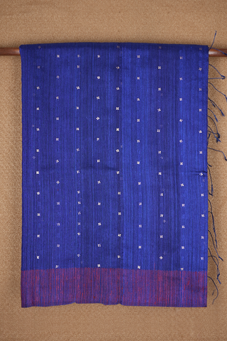 Chamki Work Royal Blue Jute Saree