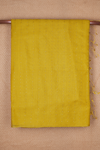 Chamki Work Pear Yellow Jute Saree