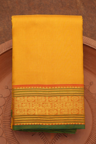 Plain Butterscotch Yellow Kanchipuram Silk Saree