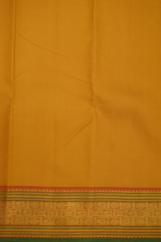 Plain Butterscotch Yellow Kanchipuram Silk Saree