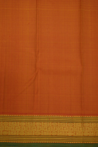 Plain Butterscotch Yellow Kanchipuram Silk Saree