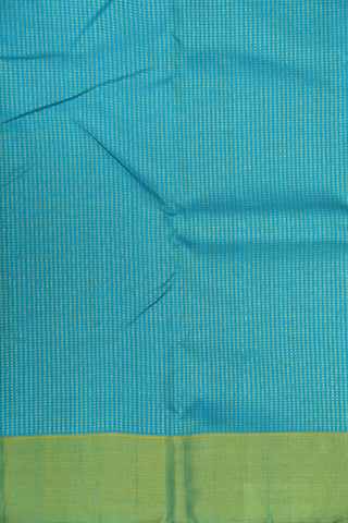 Zari Border In Stripes Cerulean Blue Kanchipuram Silk Saree