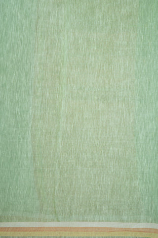 Zari Border Pastel Green Linen Tussar Saree