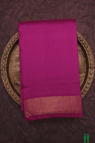 Zari Border Plain Dark Magenta Kanchipuram Silk Saree