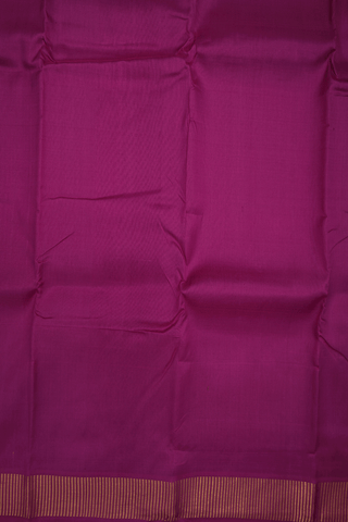 Zari Border Plain Dark Magenta Kanchipuram Silk Saree