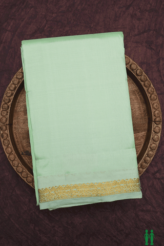 Zari Border Plain Pale Green Kanchipuram Silk Saree