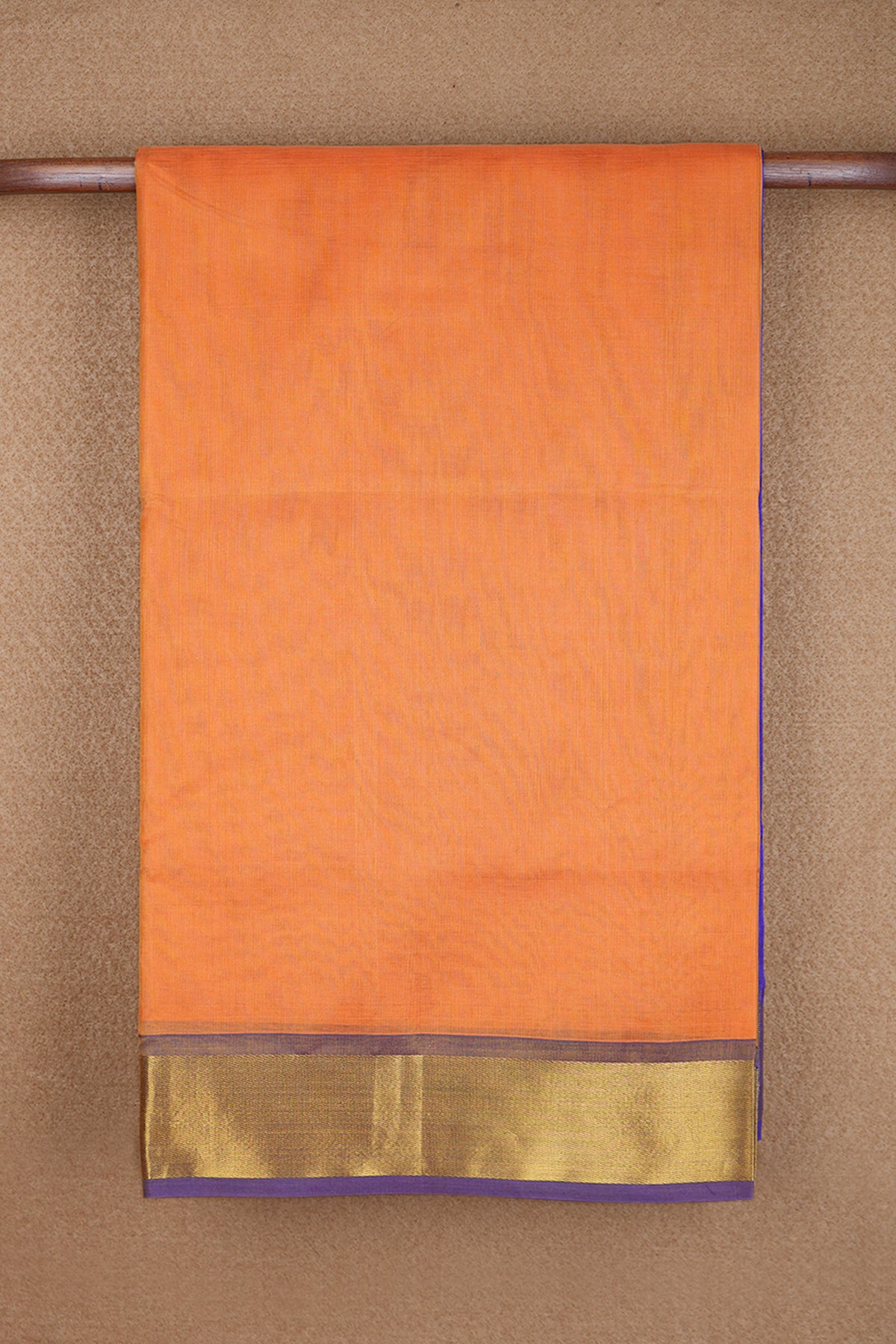 Zari Border Royal Orange Traditional Silk Cotton Saree