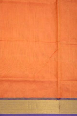 Zari Border Royal Orange Traditional Silk Cotton Saree