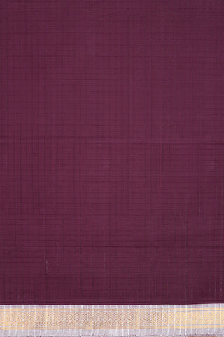 Zari Border With Self Checks Plum Purple Venkatagiri Cotton Saree