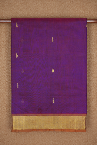 Maroon Raising Temple Border Kanchipuram Silk Saree