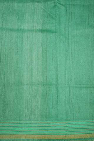 Zari Stripe Border Jade Green Jute Saree