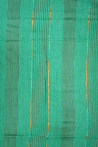 Zari Stripe Border Jade Green Jute Saree