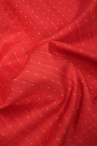 Zari Stripes Design Tomato Red Jute Saree