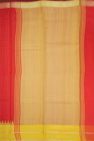 Zari Stripes Design Tomato Red Jute Saree