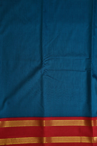 Rudraksh Border Contrast Peacock Blue Apoorva Silk Saree