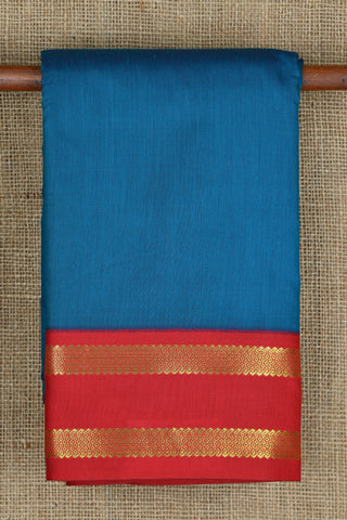 Rudraksh Border Contrast Peacock Blue Apoorva Silk Saree