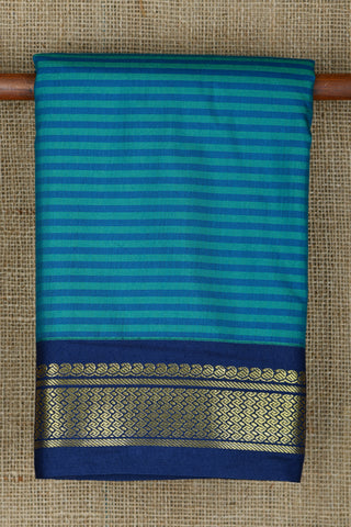 Paisley Border Design Peacock Blue Apoorva Silk Saree