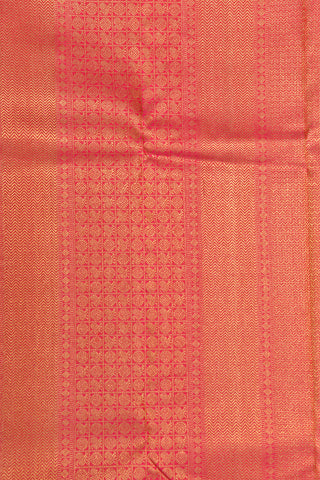 Cart With Animal Design Border With Buttis Watermelon Pink Kanchipuram Silk Saree