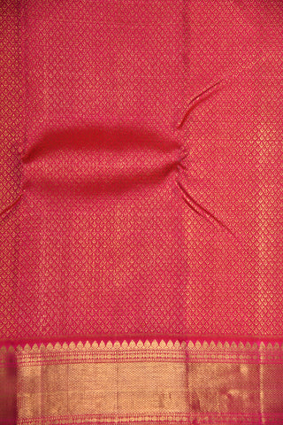 Rudraksh And Diamond Border With Brocade Hot Pink Kanchipuram Silk Saree