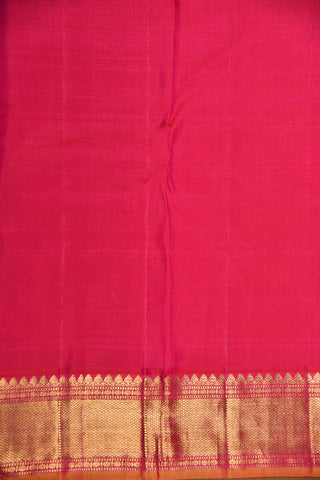 Rudraksh And Diamond Border With Brocade Hot Pink Kanchipuram Silk Saree