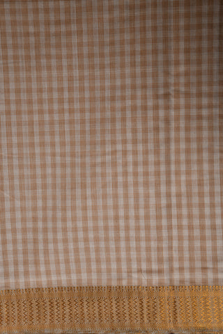 Checked Beige Mangalagiri Cotton Saree