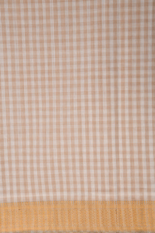 Checked Beige Mangalagiri Cotton Saree