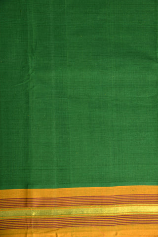 Contrast Border Leaf Green Kanchi Cotton Saree