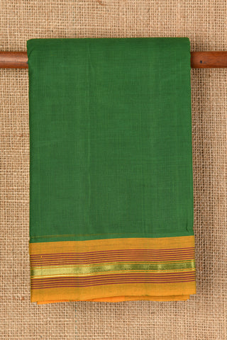 Contrast Border Leaf Green Kanchi Cotton Saree