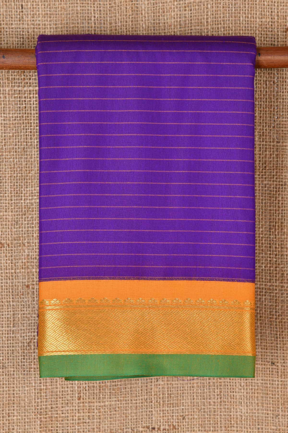 Contrast Border Striped Blue Apoorva Art Silk Saree