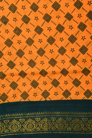 Diamond Design Dark Orange Sungudi Cotton Saree