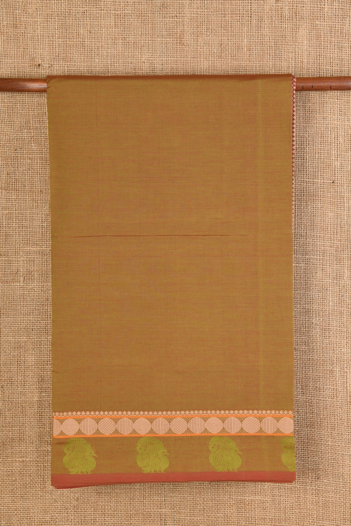 Dusty Green Poly Cotton Saree