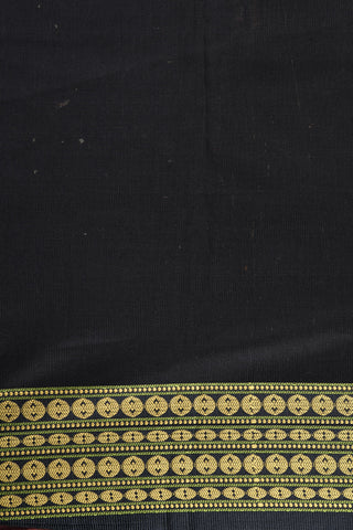 Floral Motif Black Kota Cotton Saree