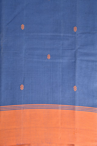 Floral Motif Blue Kanchi Cotton Saree