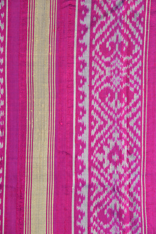 Ikat Design Magenta Raw Silk Weave Patola Silk Saree