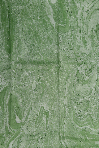 Stone Texture Design Green Hand Marbled Pure Silk Saree