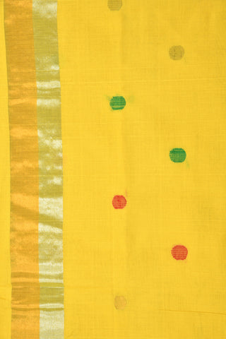 Polka Dots Yellow Venkatagiri Cotton Saree