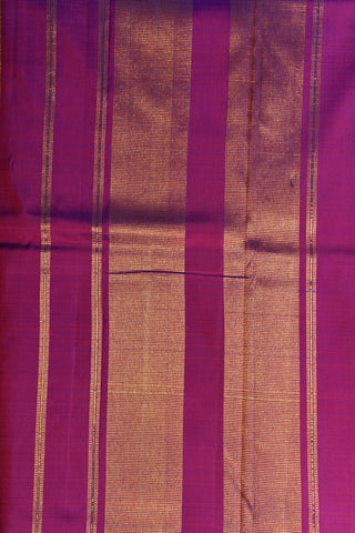 Contrast Border Purple Block Printed Silk Saree