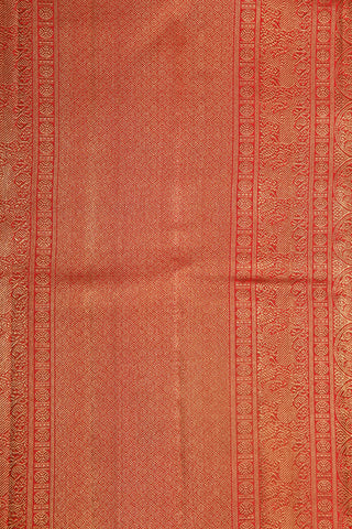 Contrast Big Border Yazhi Motif In Ogee Design Off White Kanchipuram Silk Saree