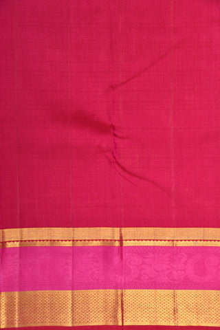 Rettai Pettu Diamond Border With Jacquard Floral Grey And Purple Kanchipuram Silk Saree